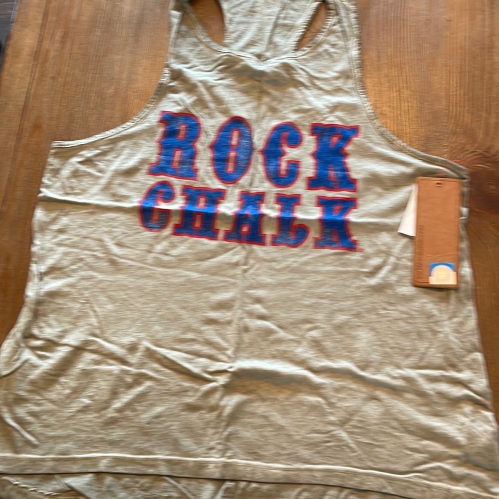 Retro Brand KU Rock Chalk Racerback Tank sz L NEW